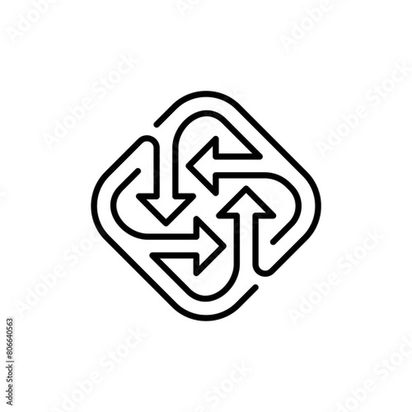 Obraz four arrows icon symbol logo template