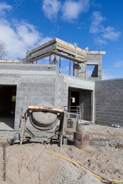 Fototapeta Maison en construction