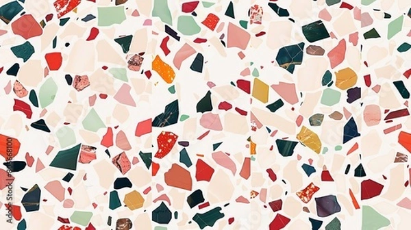 Fototapeta terrazzo seamless pattern. granite stone background for interior design. floor texture.
