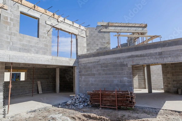 Fototapeta Maison en construction