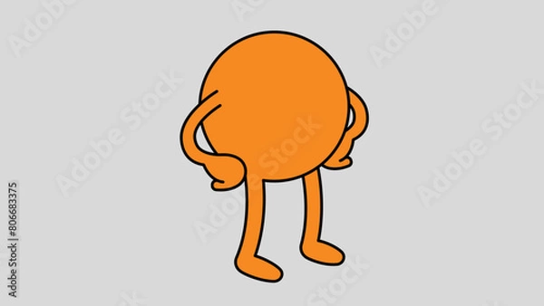 Fototapeta illustration of an face and a round head 