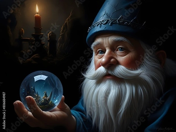 Obraz "Shadowed Gnome: A Mystical Acrylic Tale" 