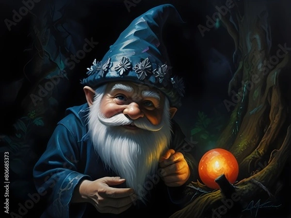 Obraz "Shadowed Gnome: A Mystical Acrylic Tale" 