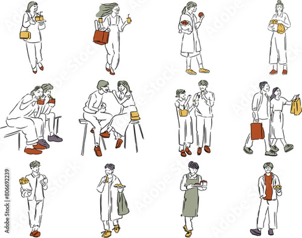 Fototapeta People Illustration Line Art