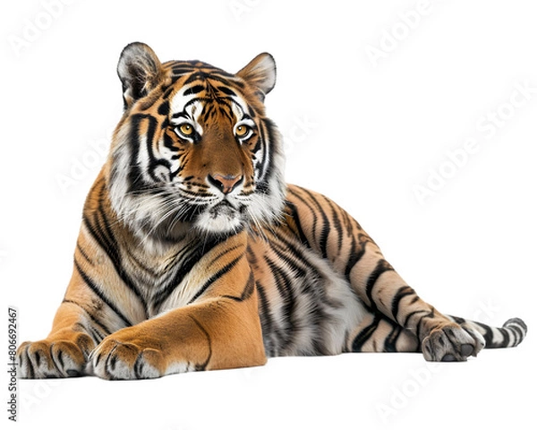 Obraz Relax tiger Isolated on Transparent Background
