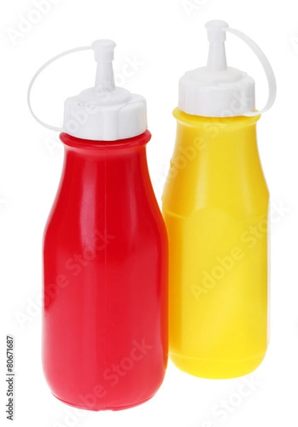 Obraz Senf- und Ketchupflasche