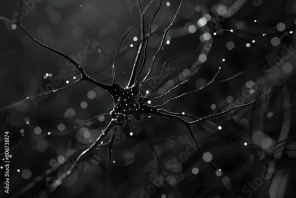 Fototapeta Neural connections form intricate networks in the brain, enabling communication and processing of information.