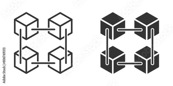 Fototapeta Blockchain icon isolated on a white background. Vector illustration.