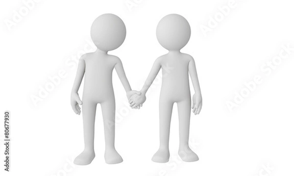 Obraz 3D couple holding hands