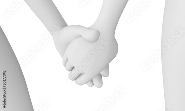 Obraz 3D couple holding hands