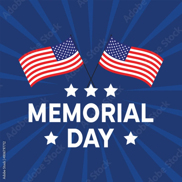 Fototapeta Happy Demorial Day USA. American soldier background. vector illustration design. USA Day. EPS10
