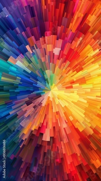 Fototapeta Color wheel explosion, perfectly segmented hues, crisp and graphic
