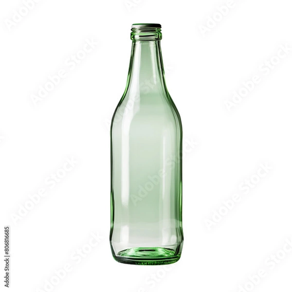 Obraz Empty green glass bottle isolated on transparent background