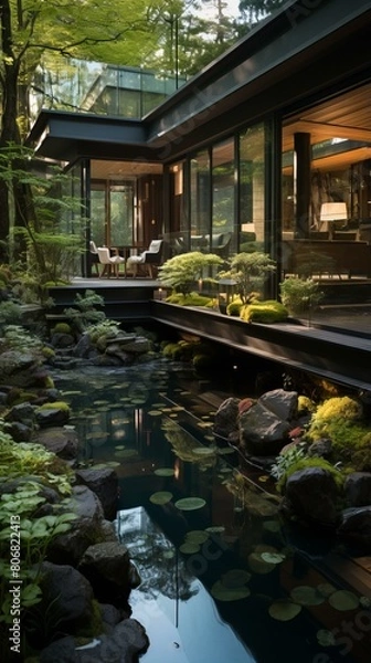 Obraz The beauty of nature and modern architecture combined in a stunning home