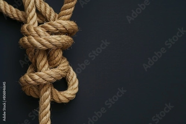 Fototapeta Ropes from an old sailing boat, close-up.. Beautiful simple AI generated image in 4K, unique.
