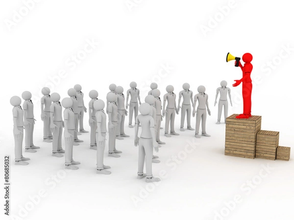 Fototapeta Megaphone and Crowd