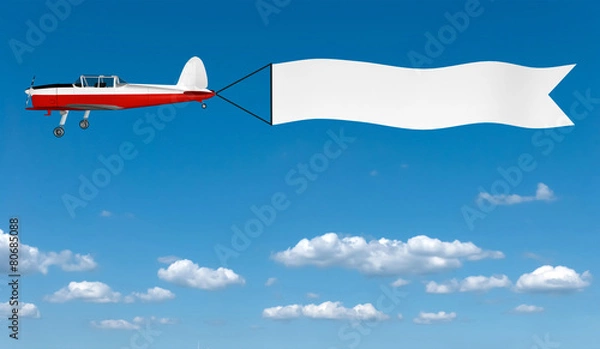 Fototapeta Plane with Banner