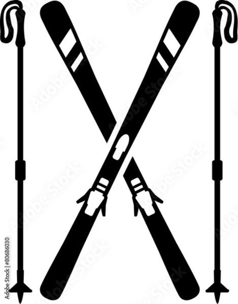 Obraz Narty z kijami