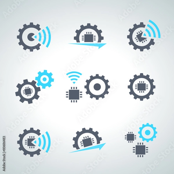 Obraz mechatronics logos - mécatronique