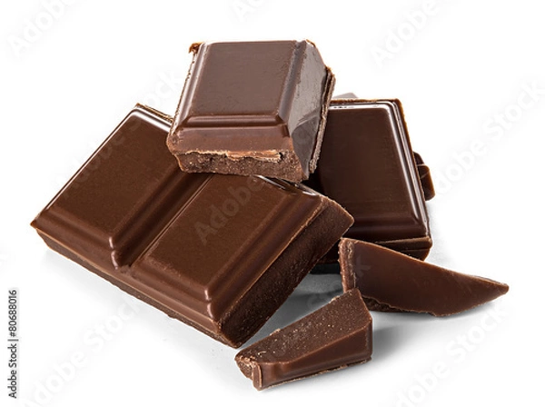Obraz chocolate bars isolated on white background