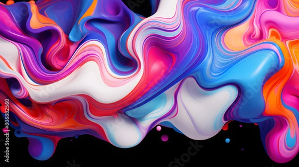 Fototapeta abstract white alchemy liquid pattern bright neon colors geometric pattern graphics poster background