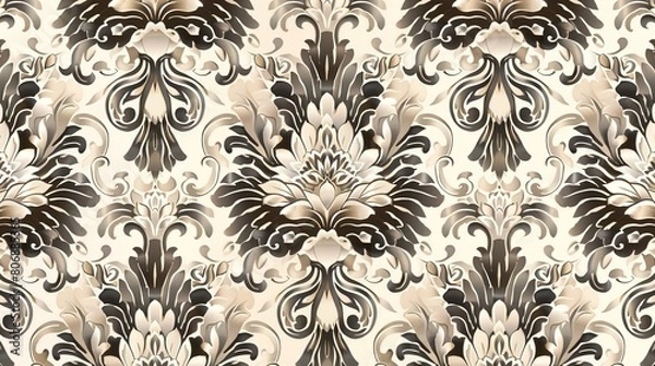 Fototapeta Damask pattern wallpaper