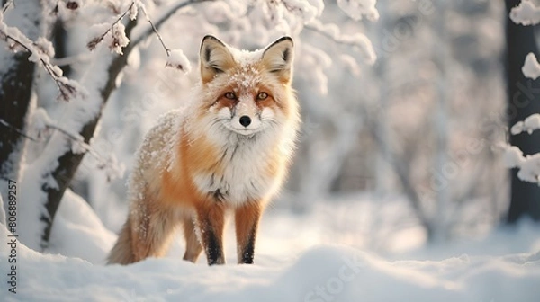 Obraz  Red Fox Carefully Traversing