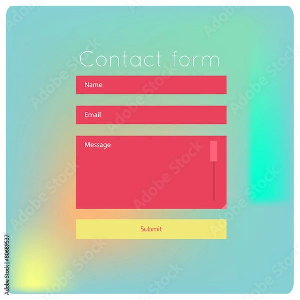 Obraz Simple contact us form flat modern templates.