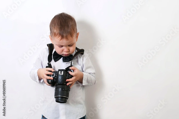Fototapeta boy with a camera