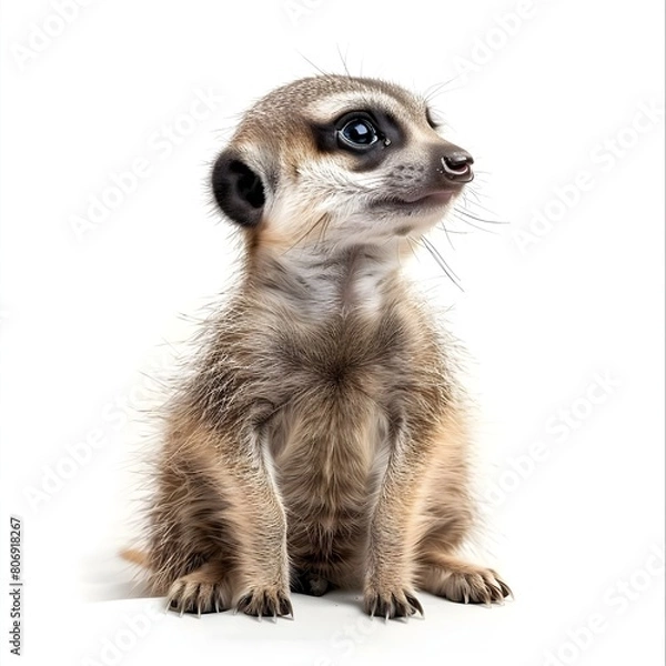 Fototapeta meerkat standing on a stick Generative AI