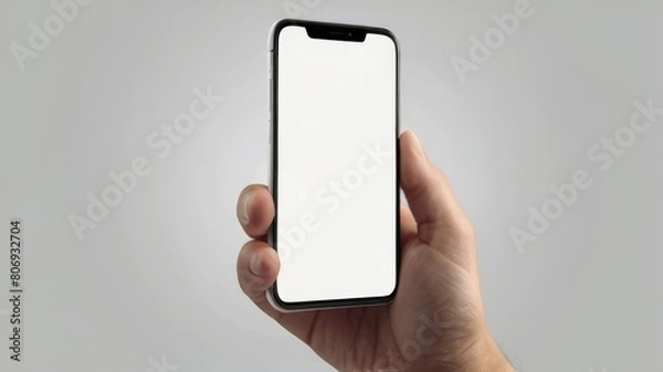 Fototapeta Hand Presenting Smartphone Screen for Mockup Suitable for Mockup