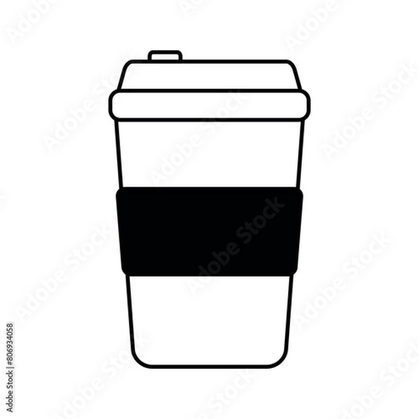 Obraz Coffee cup icon. Vector illustration isolated on white
