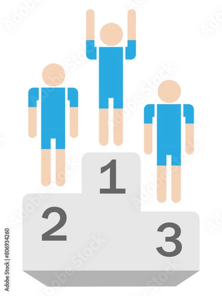 Fototapeta 水泳の表彰台と男性選手