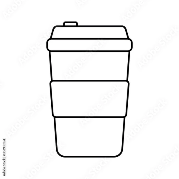 Obraz Coffee cup icon. Vector illustration isolated on white