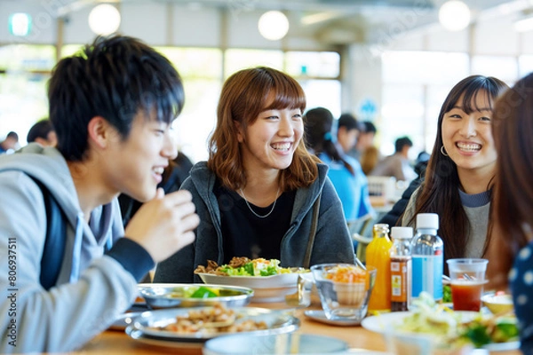 Obraz ランチタイムの高校生
