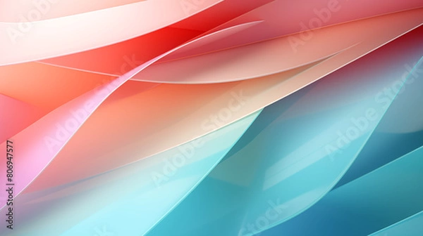 Fototapeta Elegant Abstract Waves Background in Blue and Red Tones
