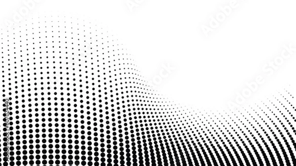 Obraz Black and white halftone dots pattern. abstract vector background