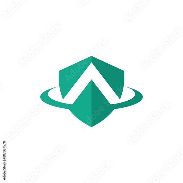 Obraz letter A shield simple sleek creative geometric modern logo design vector