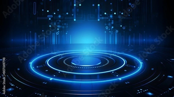 Obraz 
blue Abstract technology background circles digital hi-tech technology design background. concept innovation. vector illustration