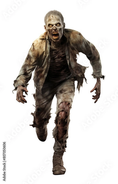 Fototapeta Zombie Running Isolated on Transparent Background
