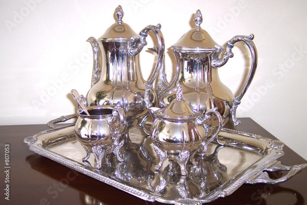 Obraz silver tea set