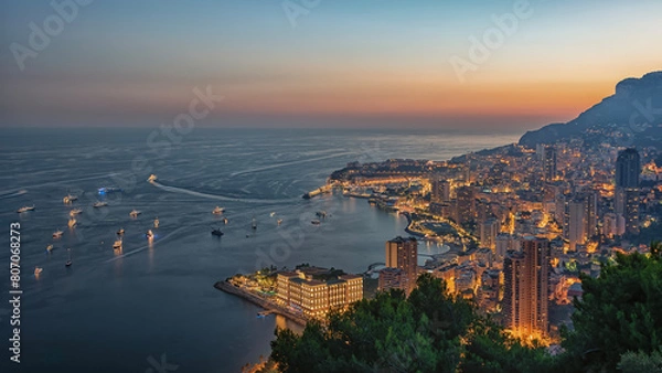 Fototapeta The Principality of Monaco on the French Riviera