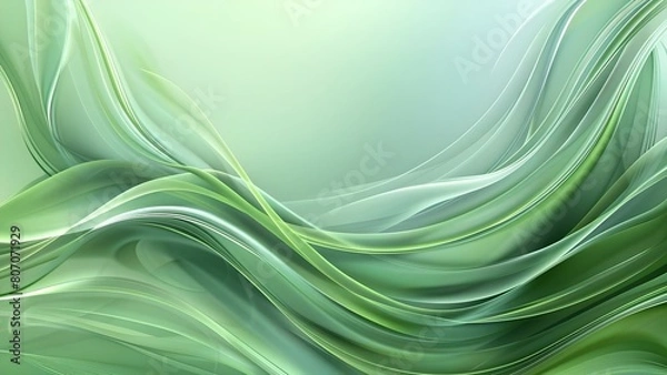 Fototapeta Green abstract background with wavy lines for naturethemed or modern digital designs. Concept Nature, Abstract, Green, Wavy Lines, Modern Design