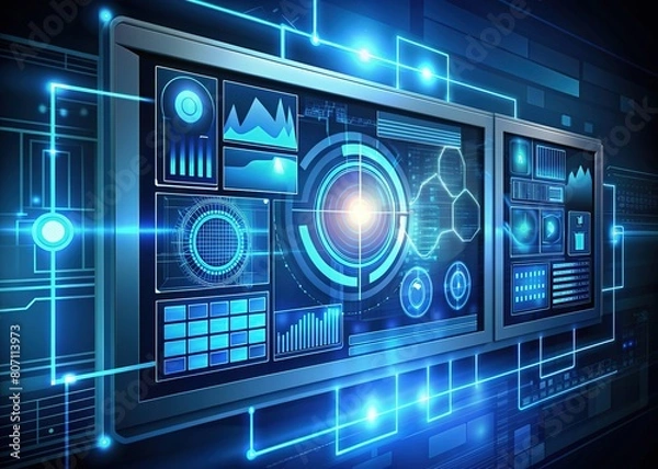 Fototapeta digital technology computer code interface background