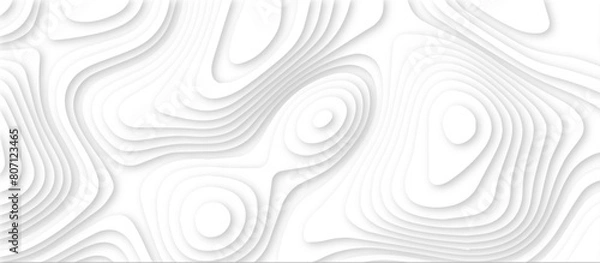 Fototapeta Abstract modern 3d Paper cut white background .white waves background ,paper art style, flyers posters prints .geometric background overlap layer.