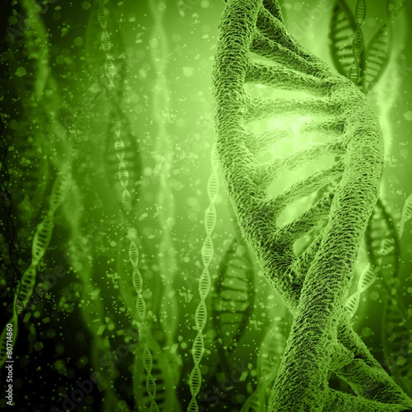 Obraz Digital illustration DNA structure in colour background