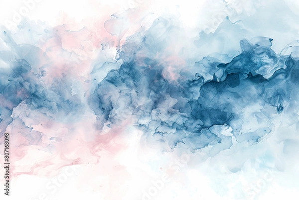 Obraz Abstract Thai elements in soft shades of blue and pink on a pure white background