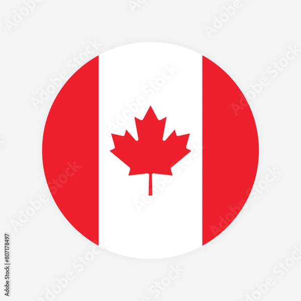 Obraz Canada national flag. Canada Round flag.
