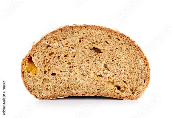 Fototapeta whole wheat bread isolated on white background