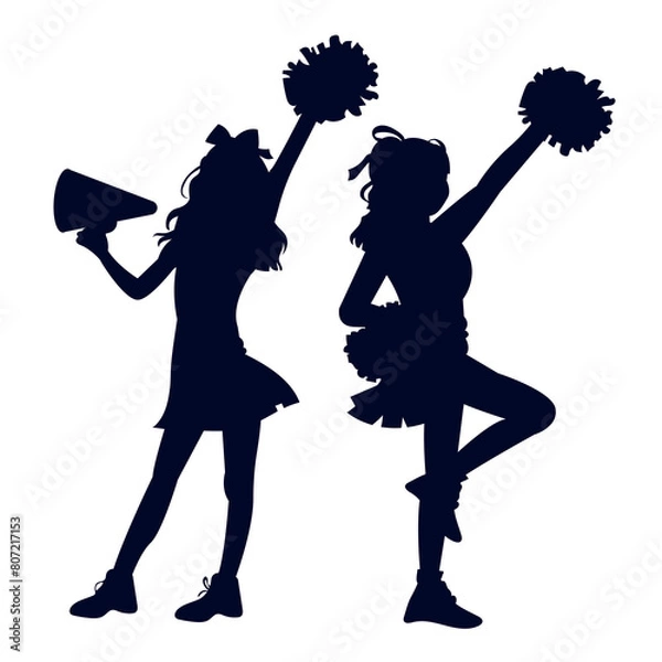 Obraz vector hand drawn cheerleader silhouettes 